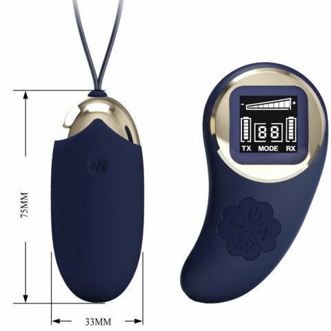 Pretty Love Mina niebieskie jajko sterowane pilotem, 10 trybow, USB