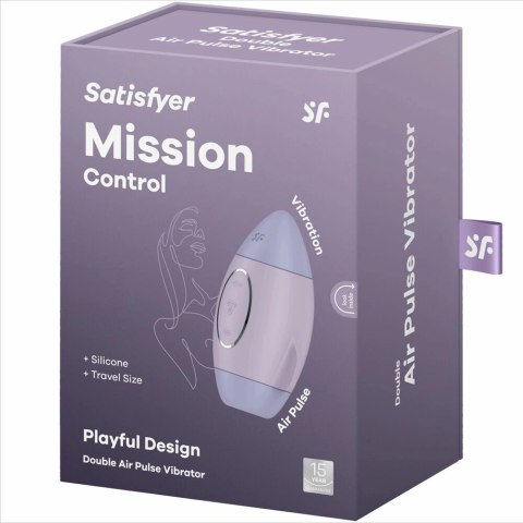 Satisfyer Mission Control Liliowy - Kompaktowe urządzenie z podwojnym systemem impulsow, IPX7