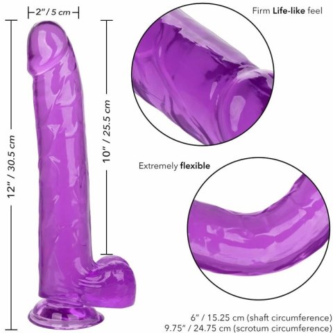 CalExotics Size Queen Violet 25,5 cm - elastyczny model z przyssawką
