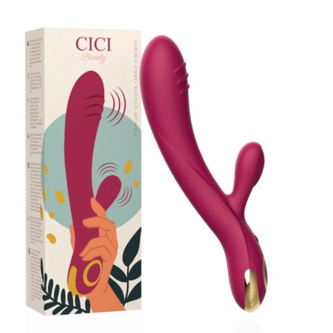 Cici Beauty Rabbit - silikonowy model z podwojnym systemem wibracji, 25 cm, fioletowy