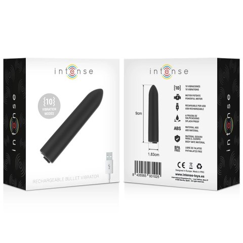 Intense Bullet 10 Trybow USB - Kompaktowy Wibrujący Mini Model 8,5 cm