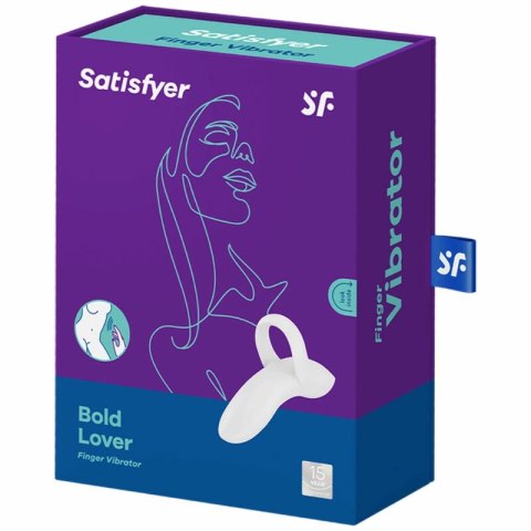 Satisfyer Bold Lover Finger - wibrator palcowy biały, 12 trybow, IPX7