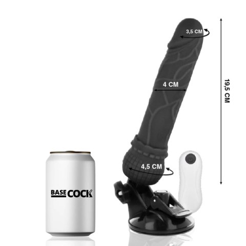 BASECOCK Model Black 19,5 cm - Wibrator z pilotem przewodowym, TPE