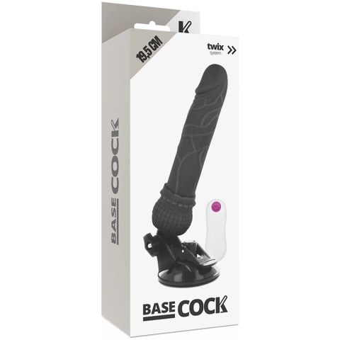 BASECOCK Model Black 19,5 cm - Wibrator z pilotem przewodowym, TPE