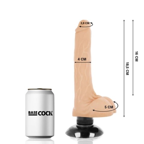 Basecock Wibrator Model 2-1 TPE Flesh 18,5 cm x 4 cm z Przyssawką