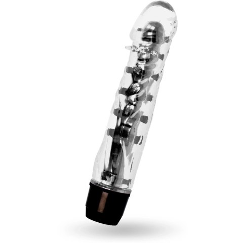 Glossy Lenny Czarny - Wibrujący model intymny z TPE, 14 cm