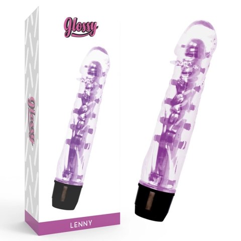 Glossy Lenny Violet - Model z TPE, wodoodporny, 14 cm