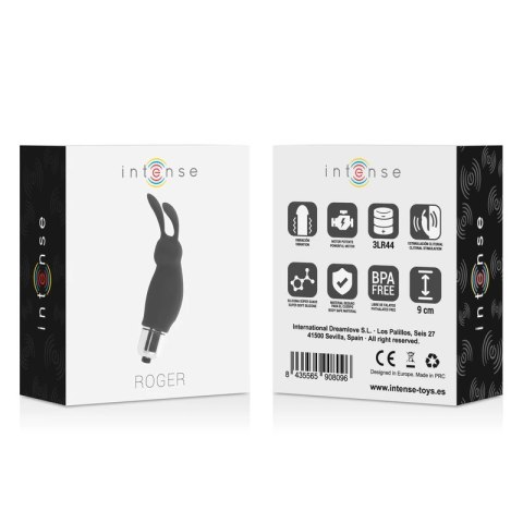 Intense Roger Rabbit model czarny - kompaktowy stymulator silikonowy 9 cm