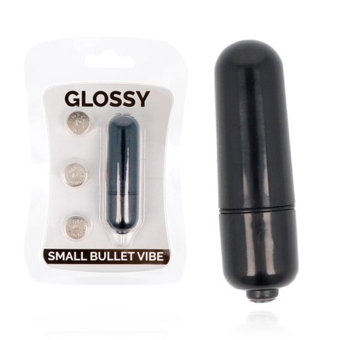 Glossy Bullet Vibe Czarny - mini urządzenie wibrujące, wodoodporne