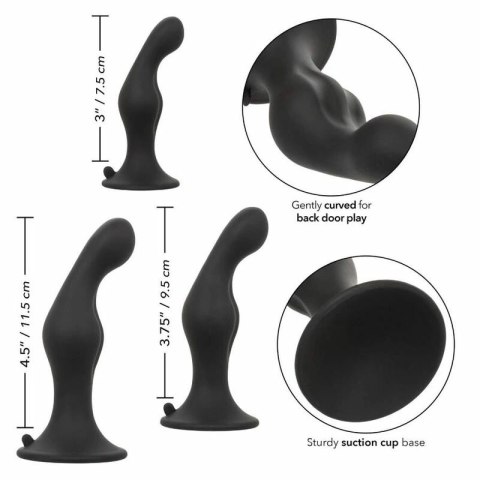 CalExotics Anal Ripple Set silikonowy zestaw 3 rozmiary z przyssawką