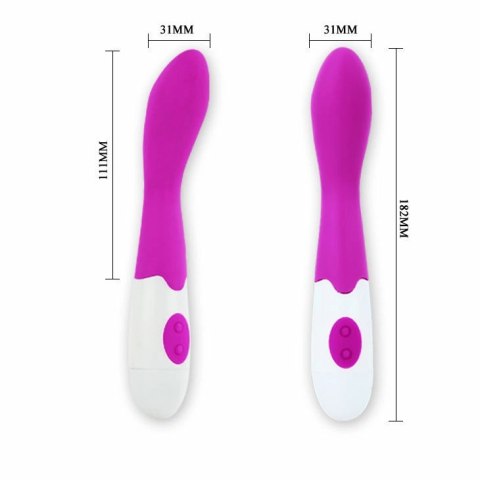 Pretty Love Bishop - masażer intymny liliowo-biały, 30 trybow, 18 cm
