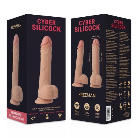 CyberSilicock Freeman Model silikonowy anatomiczny 20 cm z mocną przyssawką