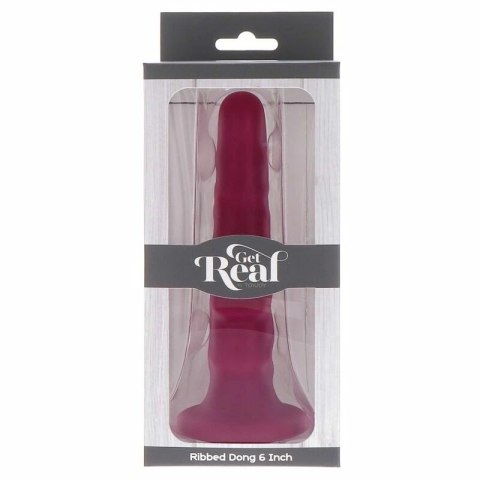 Get Real Dong 12 cm czerwony - model z przyssawką i silikonem premium
