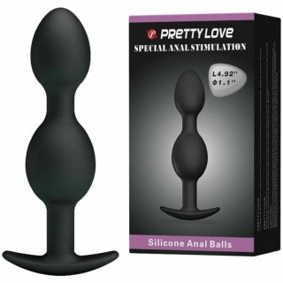 Pretty Love Kulki Intymne Silikonowe 12,5 cm Czarny Ergonomiczne