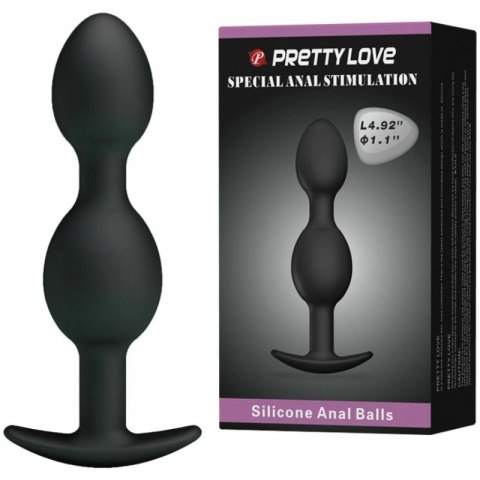 Pretty Love Kulki Intymne Silikonowe 12,5 cm Czarny Ergonomiczne