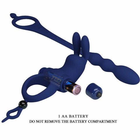 Pretty Love Ayad pierścień silikonowy z wibrującym systemem, niebieski