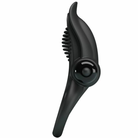 Pretty Love BI-210203 Podwojny pierścień wibrujący z silikonowym stymulatorem, czarny