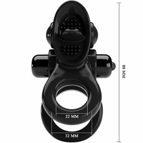 Pretty Love BI-210239 podwojny pierścień wibrujący czarny TPR 10 trybow