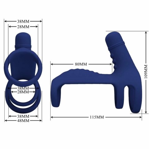 Pretty Love Elish niebieski pierścień z przedłużeniem i wibracjami