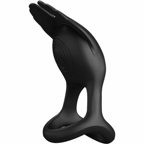 Pretty Love Silas - czarny pierścień wibrujący 7 trybow silikonowy USB