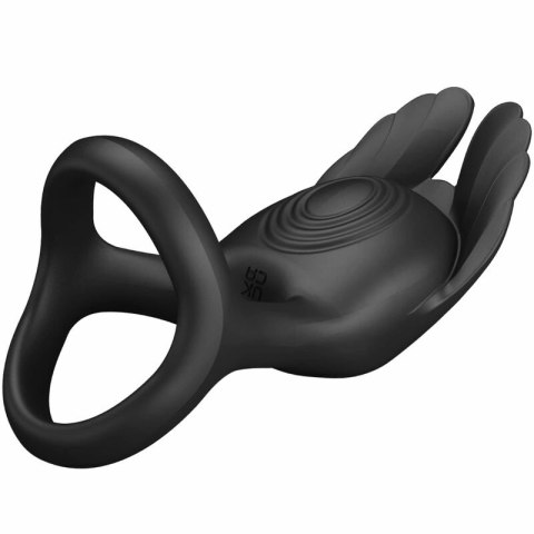 Pretty Love Silas - czarny pierścień wibrujący 7 trybow silikonowy USB