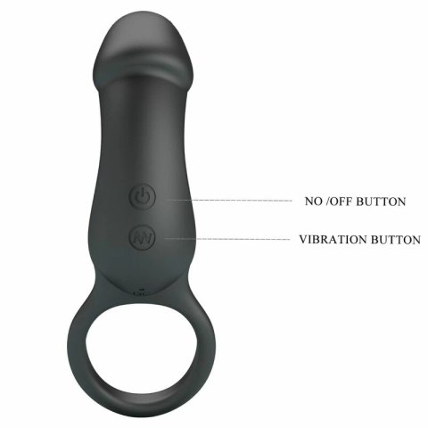 Pretty Love Trae - Pierścień Wibrujący Czarny z Pilotem USB, 7 Trybow