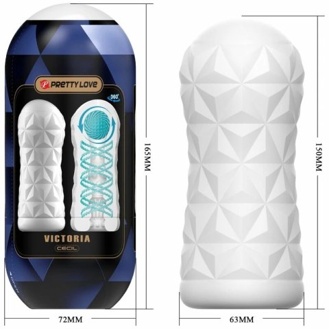 Pretty Love Victoria Cecil - biała maszyna intymna ze spiralną teksturą