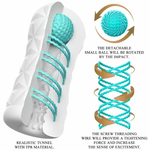 Pretty Love Victoria Cecil - biała maszyna intymna ze spiralną teksturą