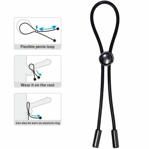 Pretty Love elastyczny pierścień anatomiczny z regulacją, czarny