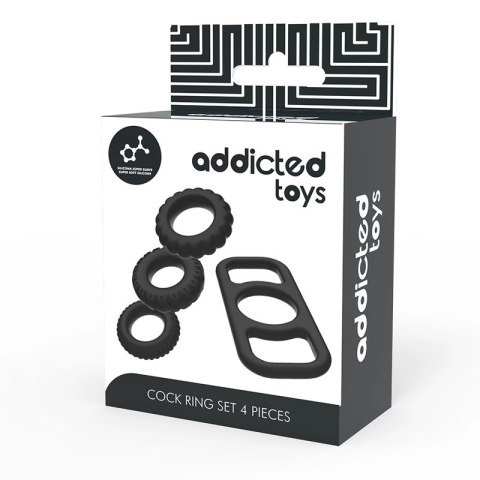 Addicted Toys Zestaw 4 Elastycznych Pierścieni Silikonowych Rożne Rozmiary