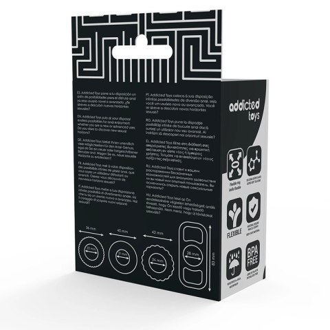 Addicted Toys Zestaw 4 Elastycznych Pierścieni Silikonowych Rożne Rozmiary