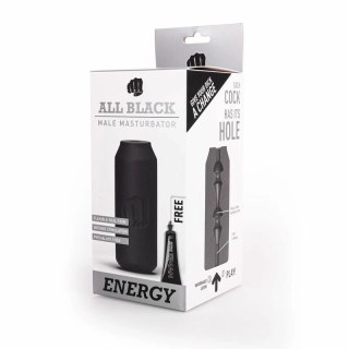 All Black Energy - model intymny w formie puszki, 17 cm, czarny