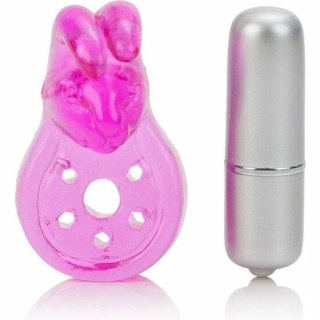 CalExotics Power Bunny Micro Vibe - silikonowy pierścień z wibracjami, rożowy