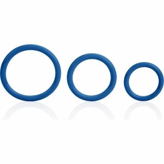 CalExotics Tri-Rings silikonowe pierścienie 3 rozmiary niebieskie