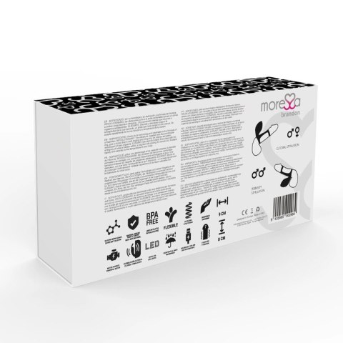 Moressa Brandon - Wibrujący pierścień intymny z ergonomiczną osłoną, czarny