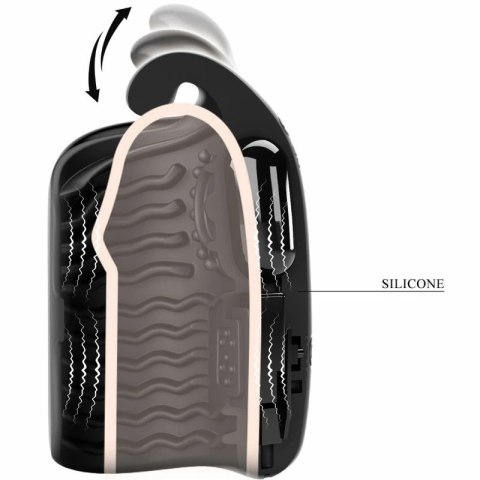 Pretty Love 0801S Czarny - Wibrująca ręczna maszyna intymna USB, silikon