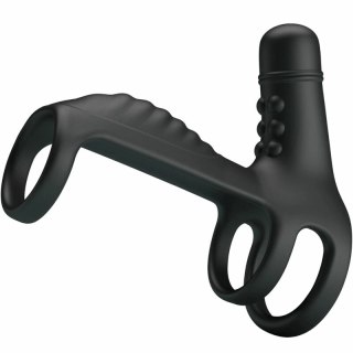 Pretty Love 0801S - Czarny elastyczny rękaw z 10 trybami wibracji, silikon