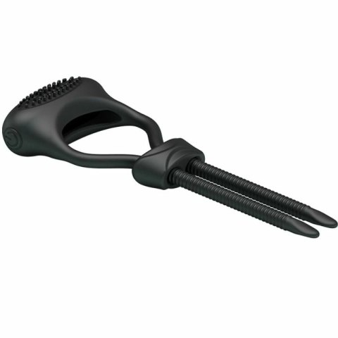 Pretty Love Curitis - Wibrujący pierścień silikonowy, regulowany, czarny