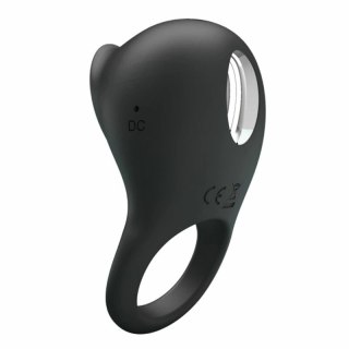 Pretty Love Licking Ring - silikonowy pierścień wibrujący USB czarny