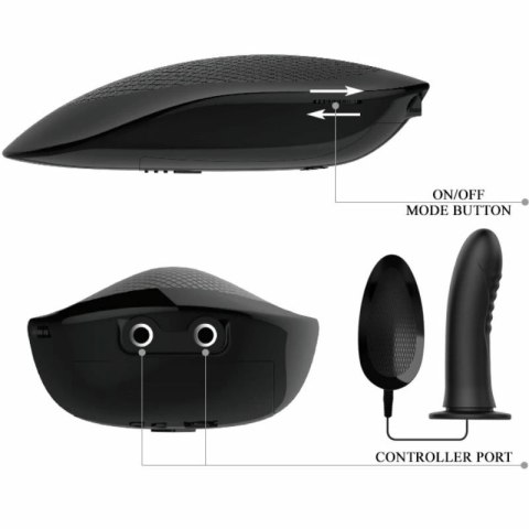 Pretty Love Myron - System intymny na pasku z wibracjami, silikon czarny