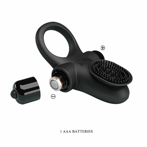 Pretty Love Ring II czarny silikonowy pierścień wibrujący 10 trybow