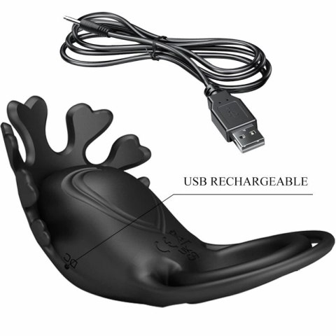 Pretty Love Ruben - silikonowy pierścień wibrujący, 7 trybow, czarny