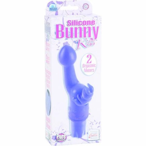 CalExotics Kiss Silicone Bunny Violet - wibrator silikonowy z podwojnym silnikiem