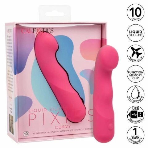 CalExotics Pixies Curvy Rożowy - Masażer Silikonowy 10 Trybow USB