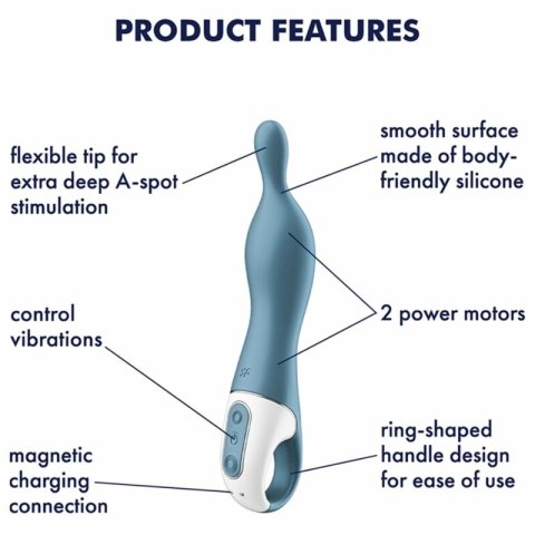 Satisfyer A-Mazing 1 Blue - model punktowy, silikon medyczny, wodoodporny