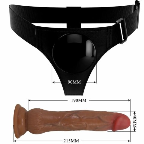 Pretty Love Kyton brązowy system uprzęży z funkcją wibracji 19 cm