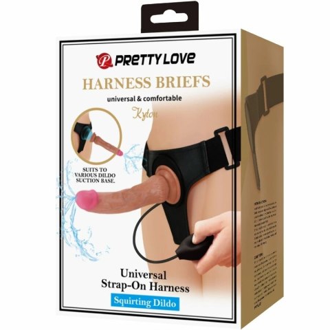 Pretty Love Kyton brązowy system uprzęży z funkcją wibracji 19 cm