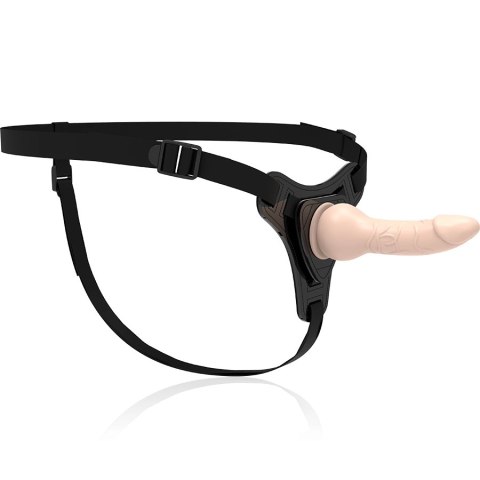 Fetish Submissive Uprząż silikonowa z elementem anatomicznym 16cm czarna