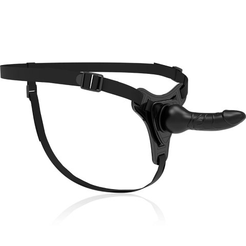 Fetish Submissive Uprząż z silikonowym aplikatorem 16 cm czarna