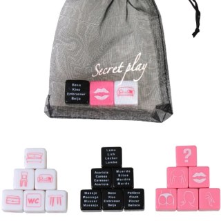 Secretplay Gra w 3 Kości ES/PT/EN/FR - Zestaw Akcji i Miejsc 3x16mm